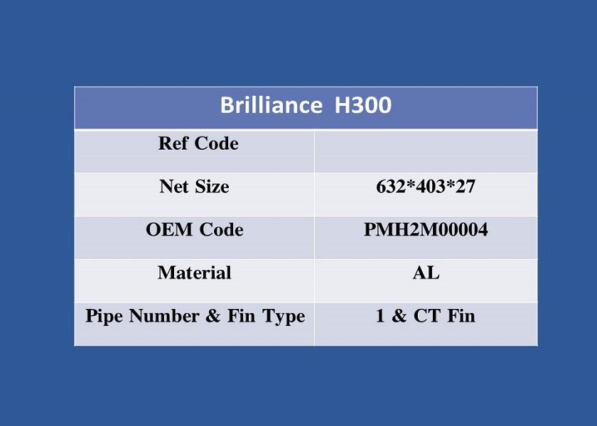 تصویر  RADIATOR FOR Brilliance H300