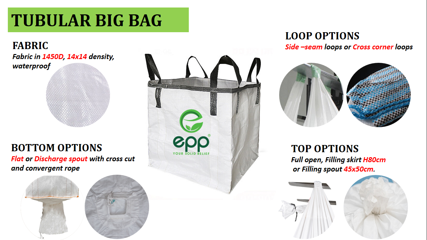 Picture of Best seller baffled type bulk jumbo bags intermediated container grain PP woven sacks 1 tonne big bag garden waste PP woven bag