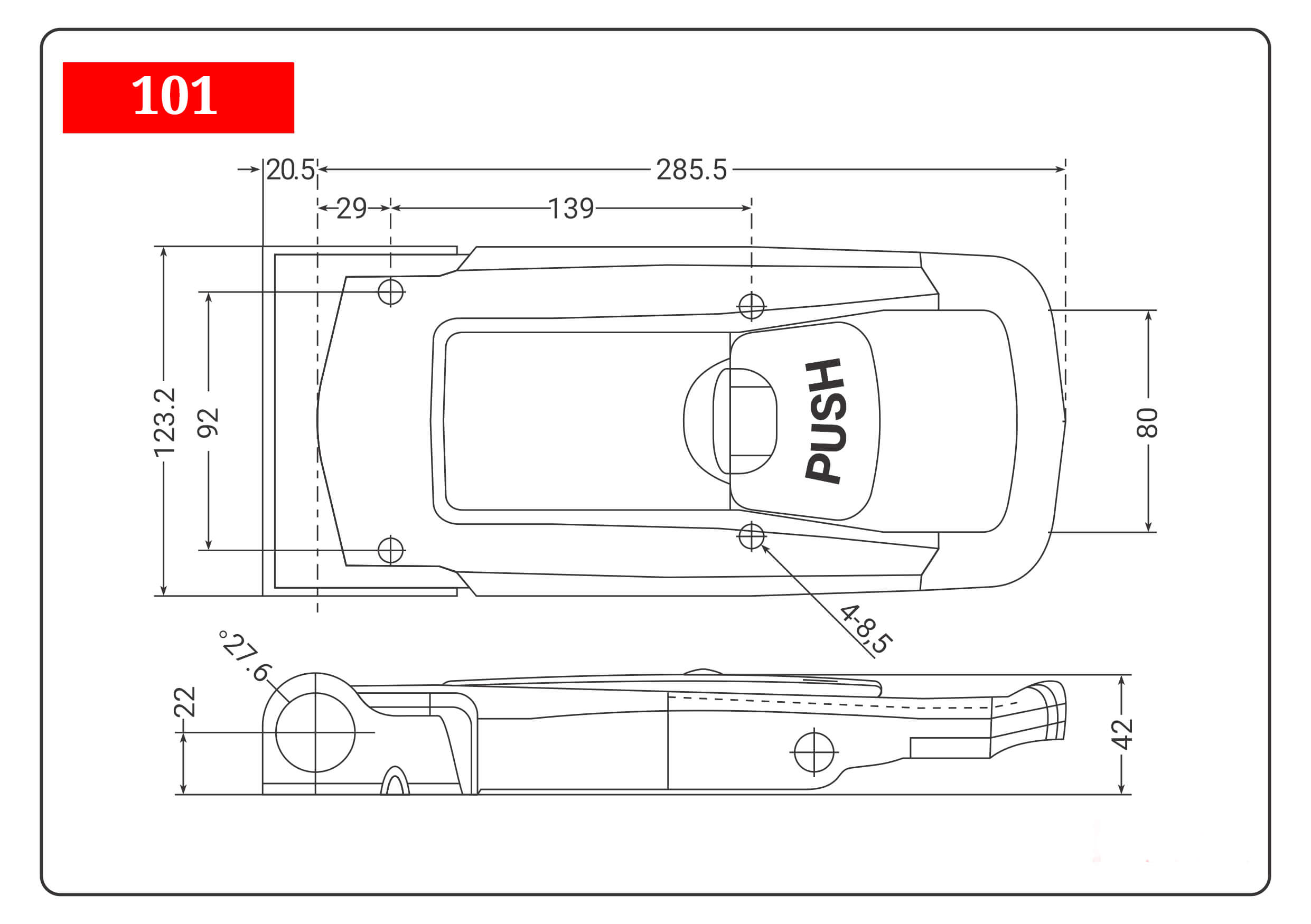 تصویر  قفل سرد خانه مدل 101
