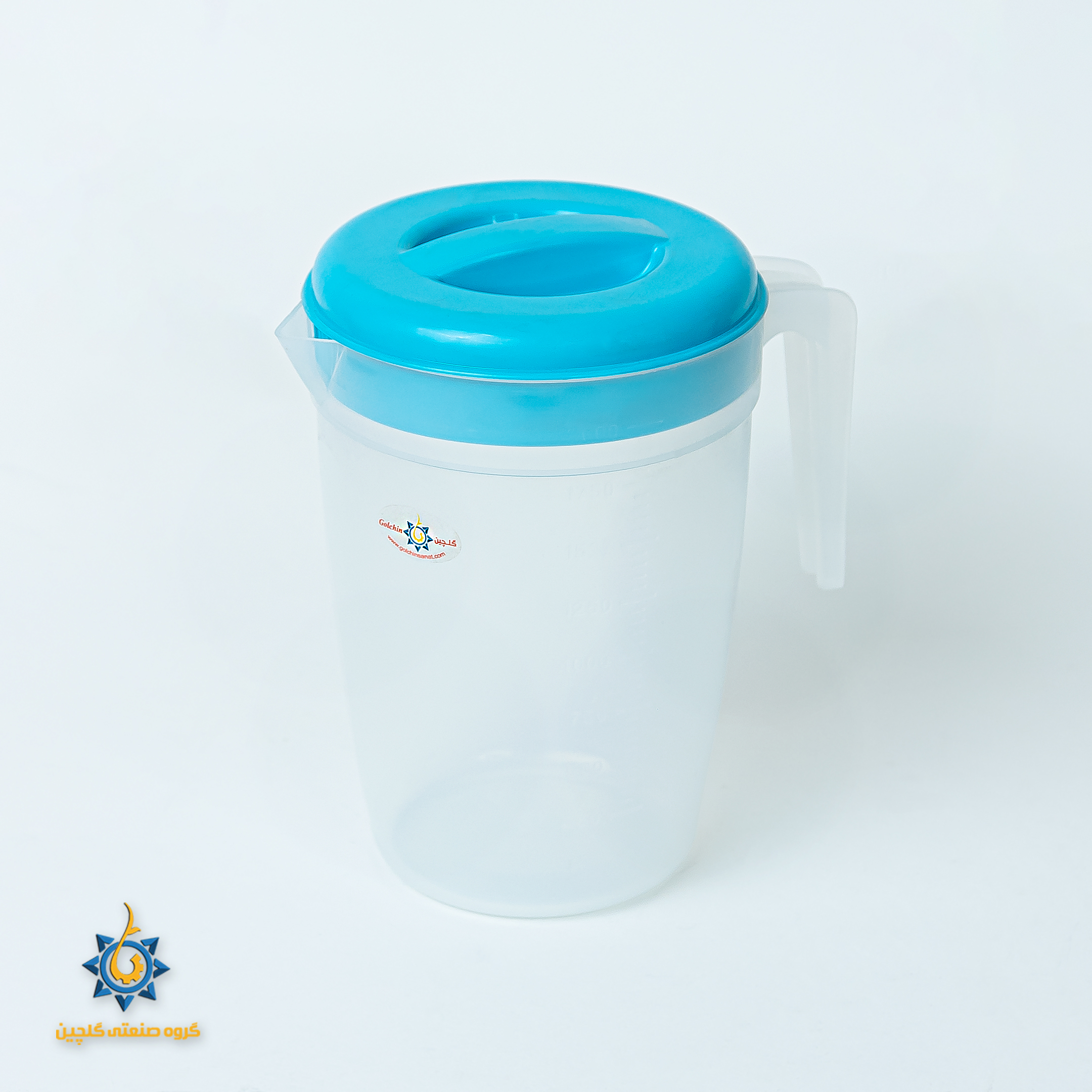 تصویر  پارچ شفاف با درب رنگی گلچین