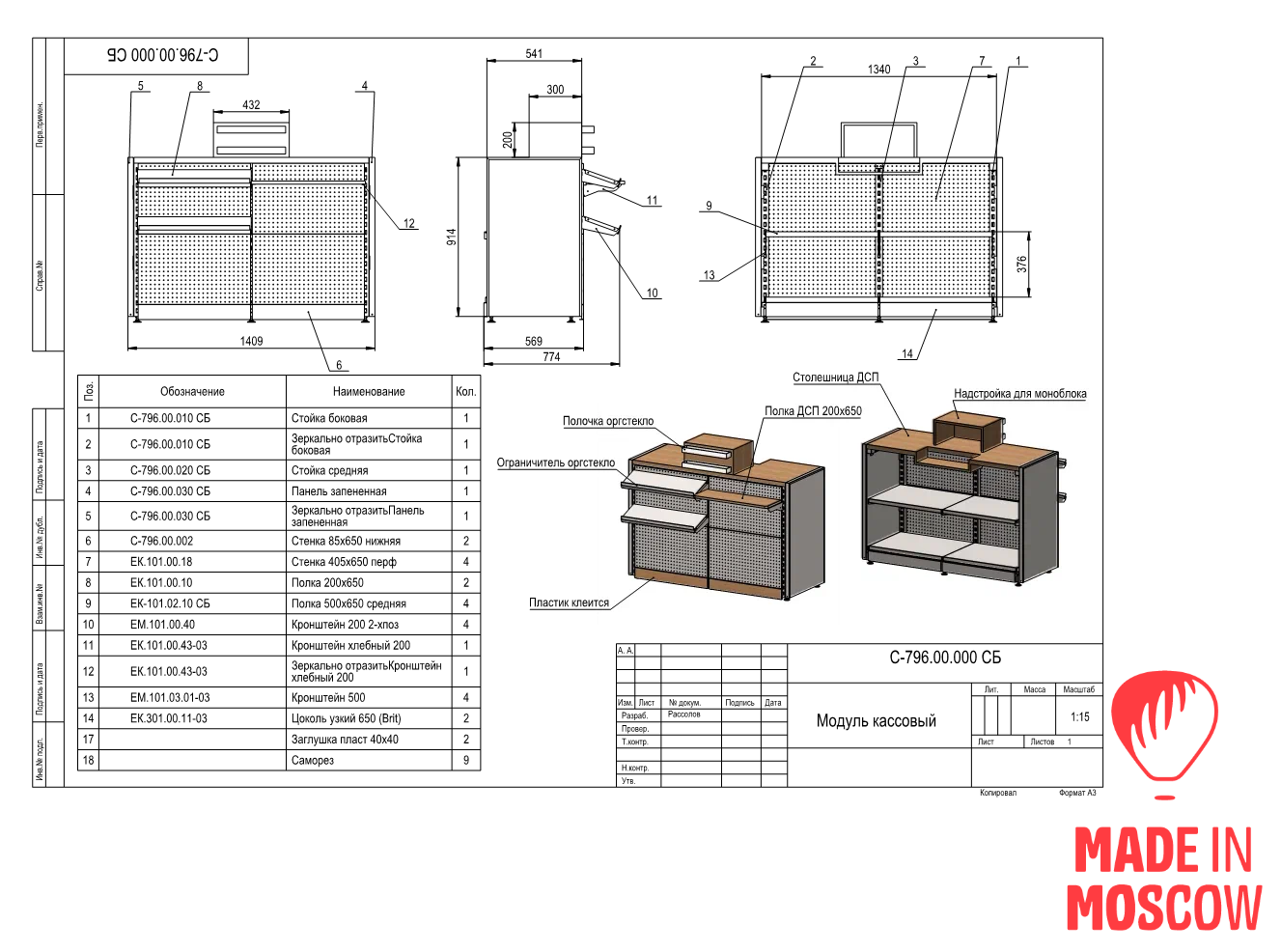تصویر  CHIPBOARD AND METALL sales counter