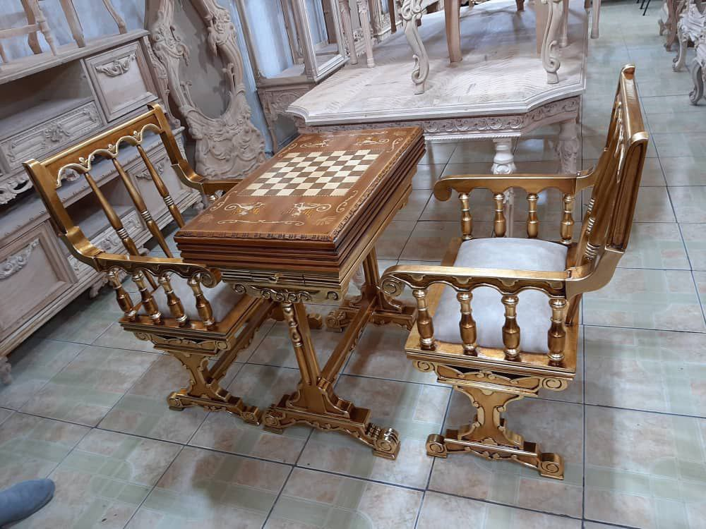 تصویر  میز تخته نرد و شطرنج