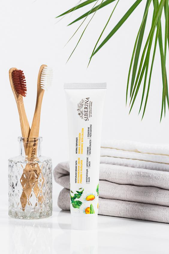 Picture of Enamel restoration toothpaste “Chamomile with Calcium”, SIBERINA