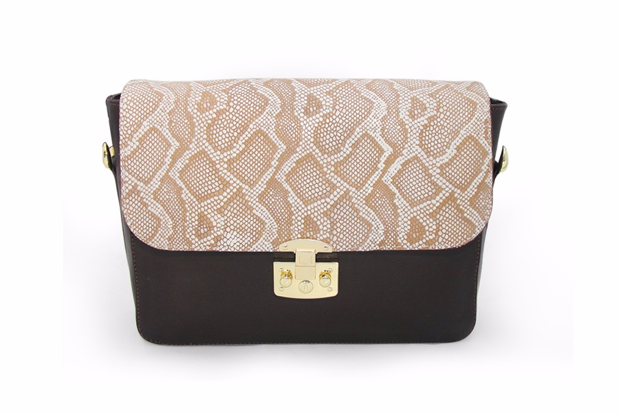 تصویر  کیف زنانه HB3 قهوه ای و کرم