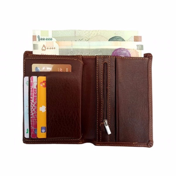 تصویر  کیف پول نیم کتی چرم مردانه - 004