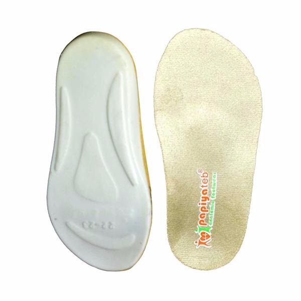 تصویر  کفی ارتوپدی بچه گانه با رویه اشبالت پارچه کرم