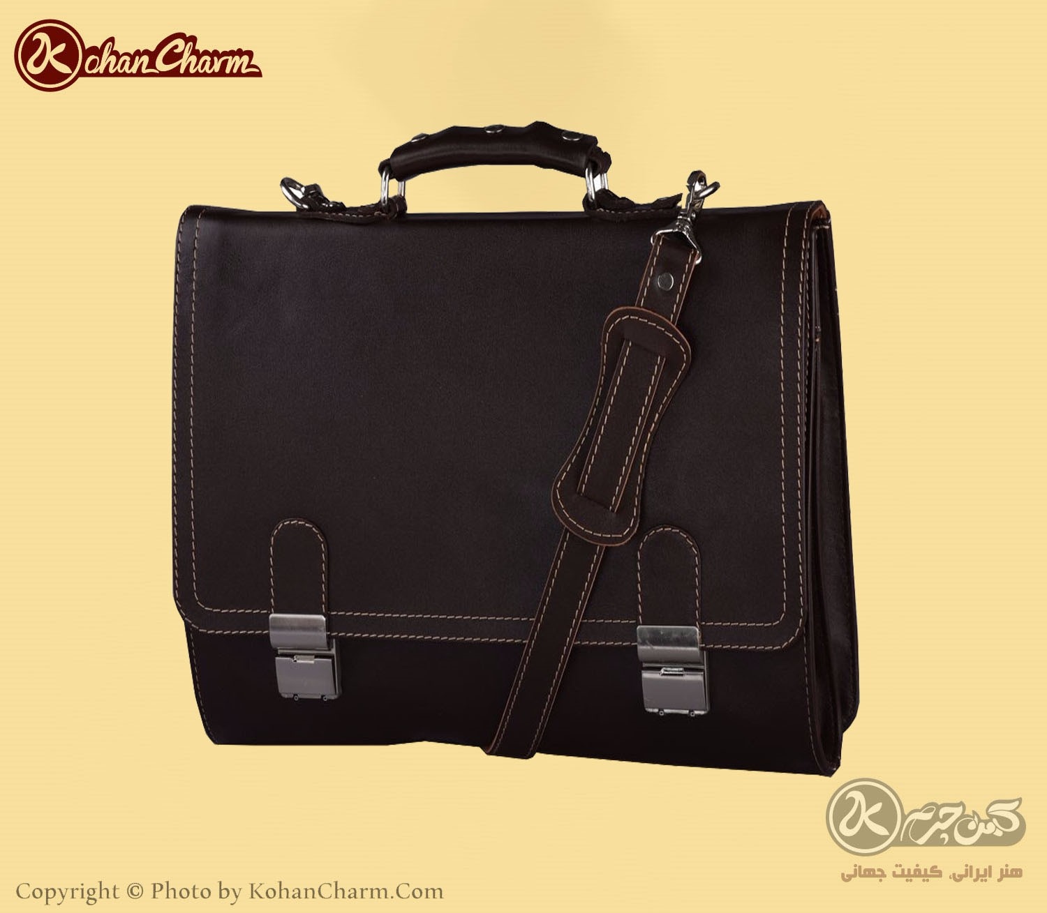 تصویر  کیف اداری چرم طبیعی مدل L73-15 مردانه