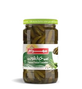 تصویر  انواع خیار شور تولیدی صنایع غذایی مهرام