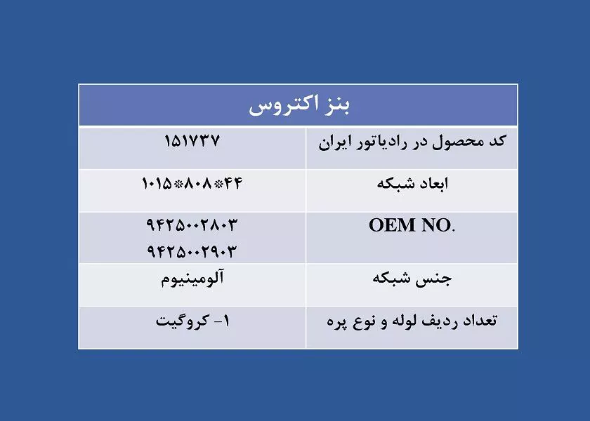 تصویر  رادیاتور کامیون بنز اکتروس