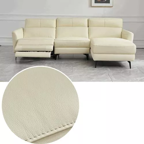 تصویر  مبل نشیمن گوشه ای مدرن مینیمالیستی کاناپه برقی سه نفره ترکیبی L شکل Chaise Longue Leather